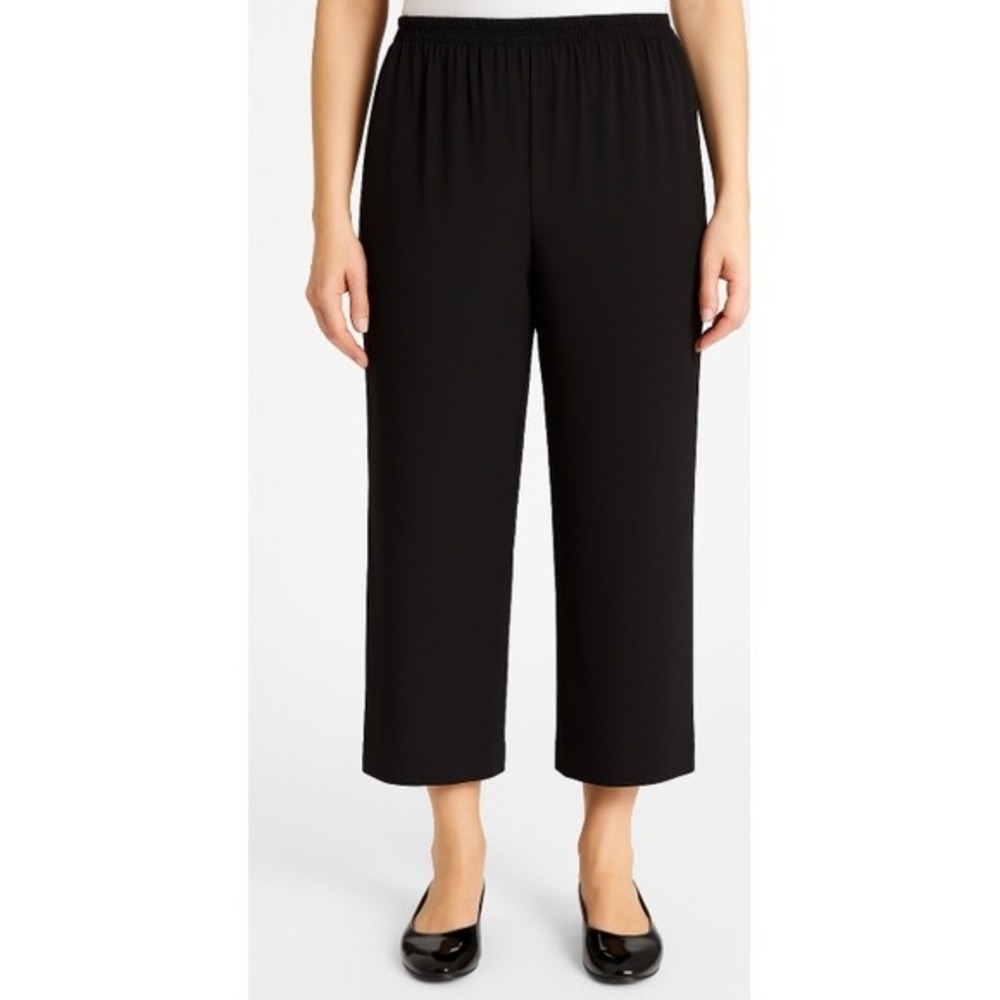 Eskandar Black 100% Silk Elastic Waist Wide Japanese Cut Pants Women's Size Med